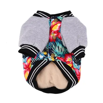

Pet Dog Winter Clothes Warm Print Jacket Sweatshirt Soft Costume Clothing Outfit