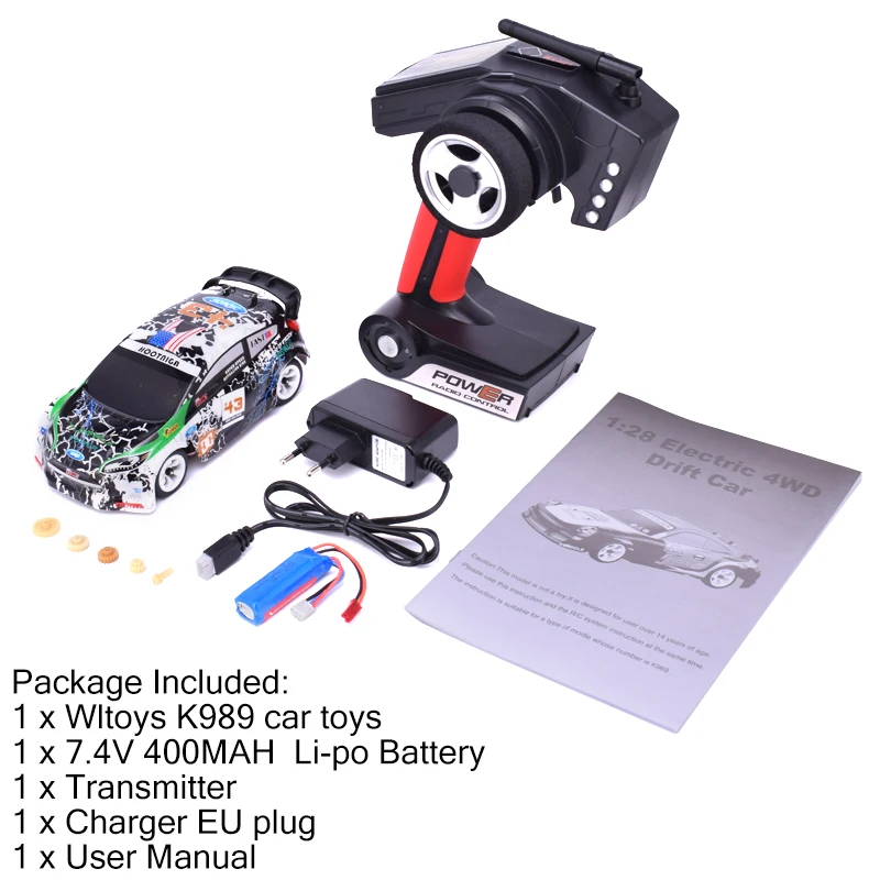 Wltoys K989 RC автомобиль 1:28 четырехколесный 4WD привод внедорожный 2,4G пульт дистанционного управления сплав шасси 30 км высокоскоростные детские игрушки