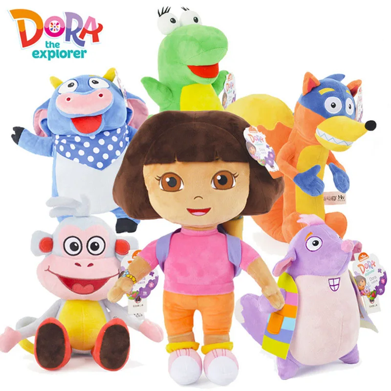 100% Подлинная мягкая плюшевая кукла Дора the Explorer сапоги со шнурком 15 30 см детская