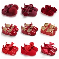 Baby Spring And Autumn Style Lovely Bow Solid Color Soft Sole Princess Shoes 0-18 Months Newborn Baby Casual Walking Shoes 1
