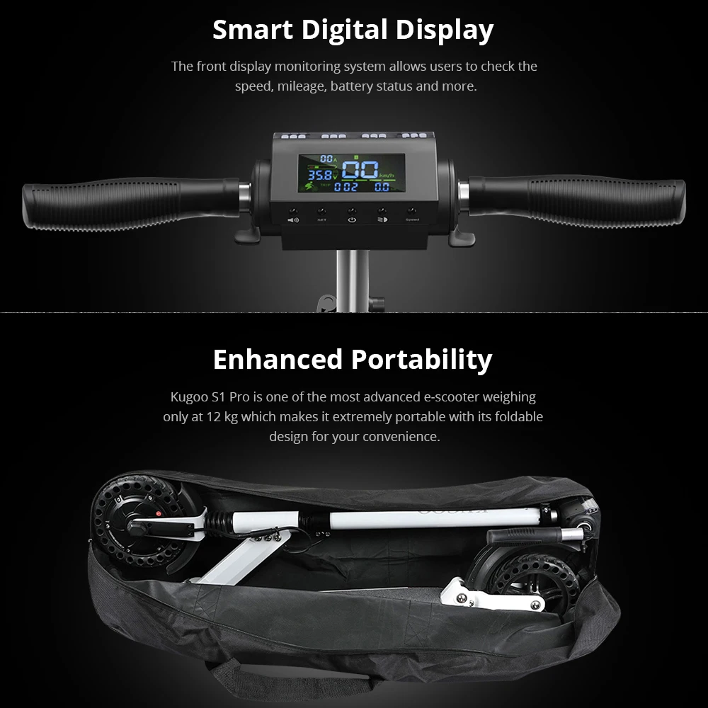 [Европейский запас] KUGOO S1 PRO складной взрослый Электрический скутер 7.5AH 350 Вт 30 км/ч скейтборд для XIAOMI M365 e Скутер PK Ninebot