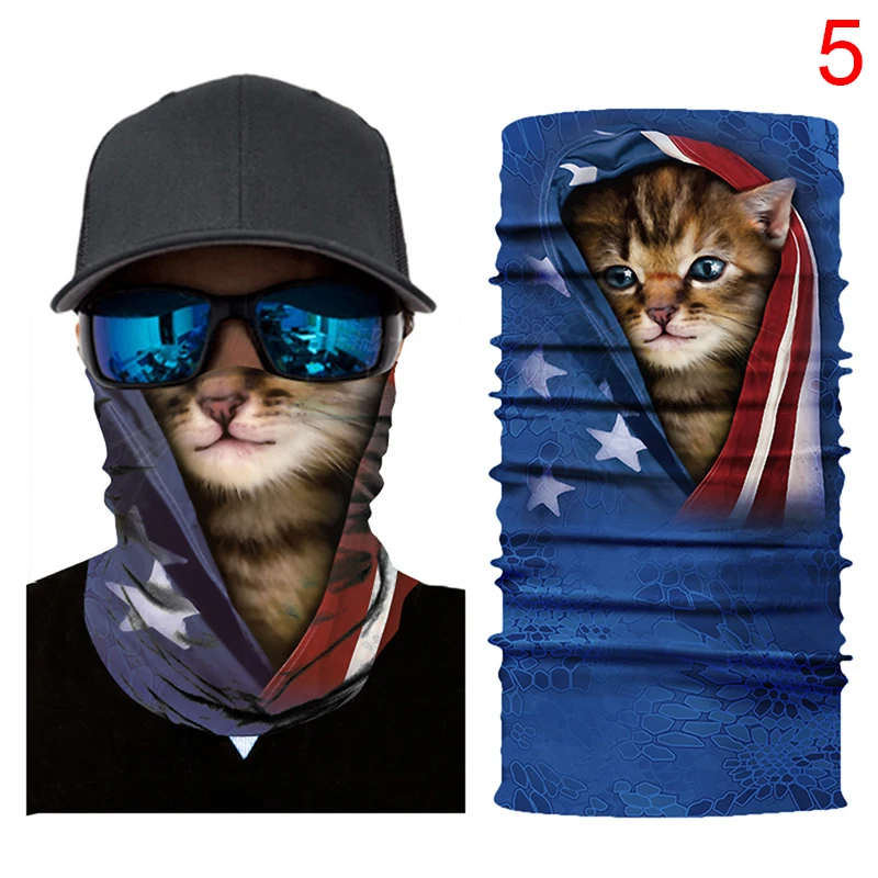 3D Seamless Bandana Animal Monkey Shark Neck Warmer Tube Shield Gaiter Scarf Face Mask Headband Snowboard Bicycle Headwear - Color: P5
