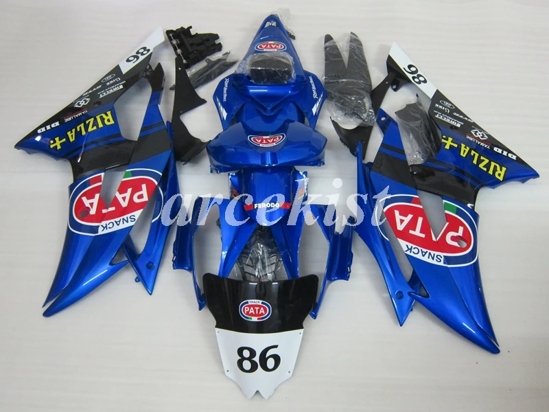 Новинка из АБС-пластика для мотоцикла обтекатели комплект пригодный для Yamaha YZF 600 R6 08 09 10 14 15 16 YZF-R6 2008 2009 2010 2011 нестандартного синего цвета