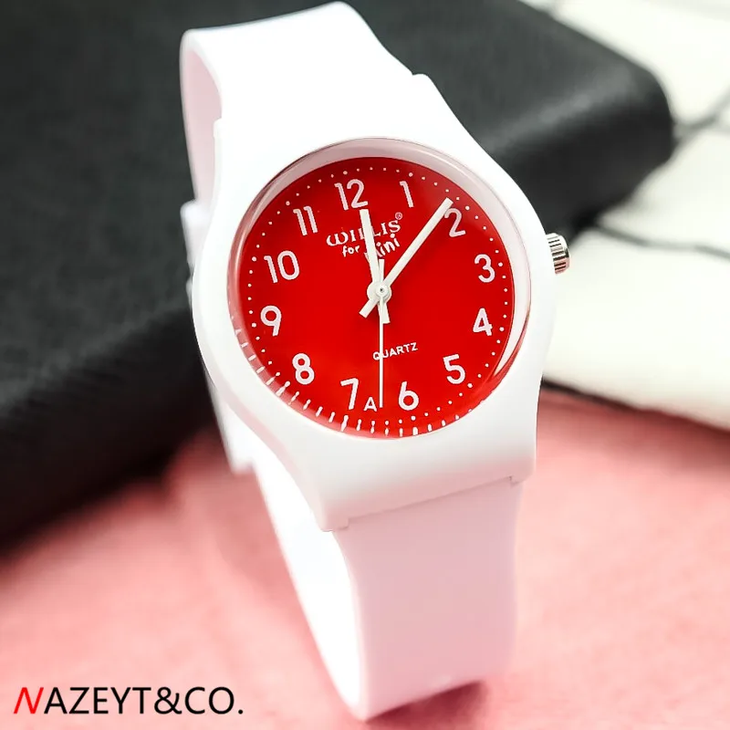 Женские часы NAZEYT модные разноцветные наручные с силиконовым ремешком унисекс