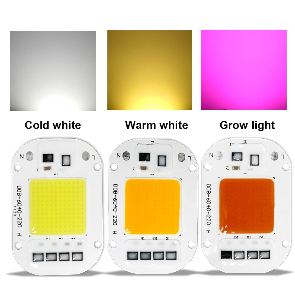 COB LED Lamp Bead Chip Smart IC No Need Driver AC 220V 240V 20W 30W 50W DOB Module For DIY Plant Grow Light LED Flood Light Bulb images - 6