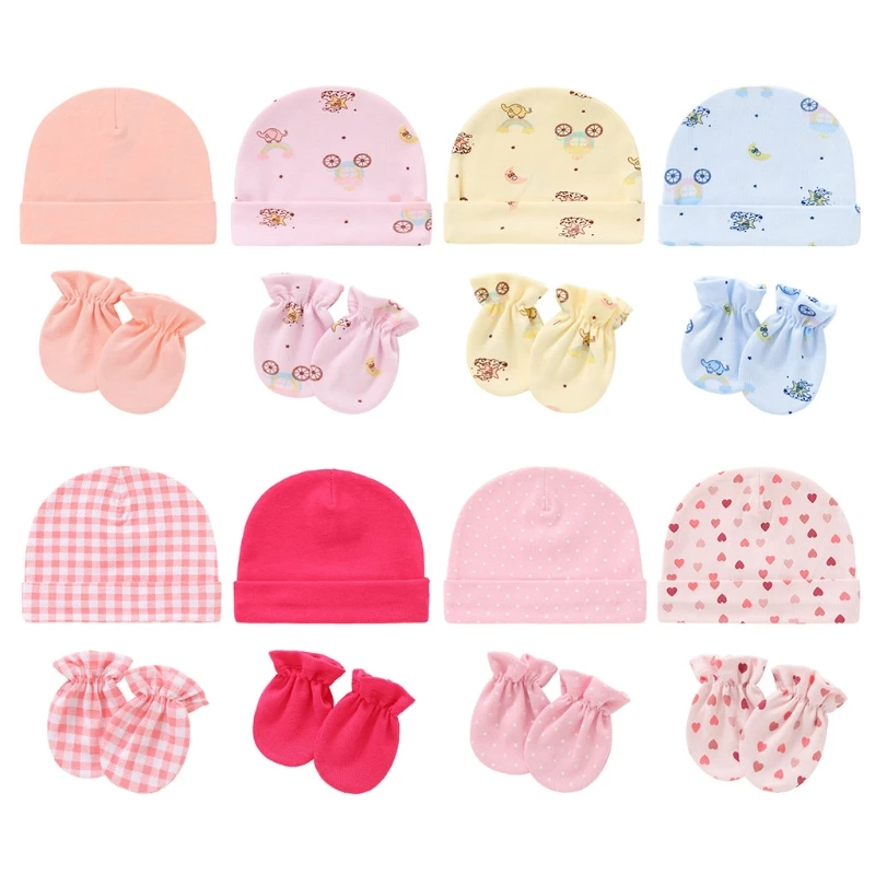 child safety seat Baby Anti Scratching Cotton Gloves Infant Hat Set Newborn Face Protection Scratch Mittens Breathable Cotton Warm Cap Baby Bonnet accessoriesbaby eating 