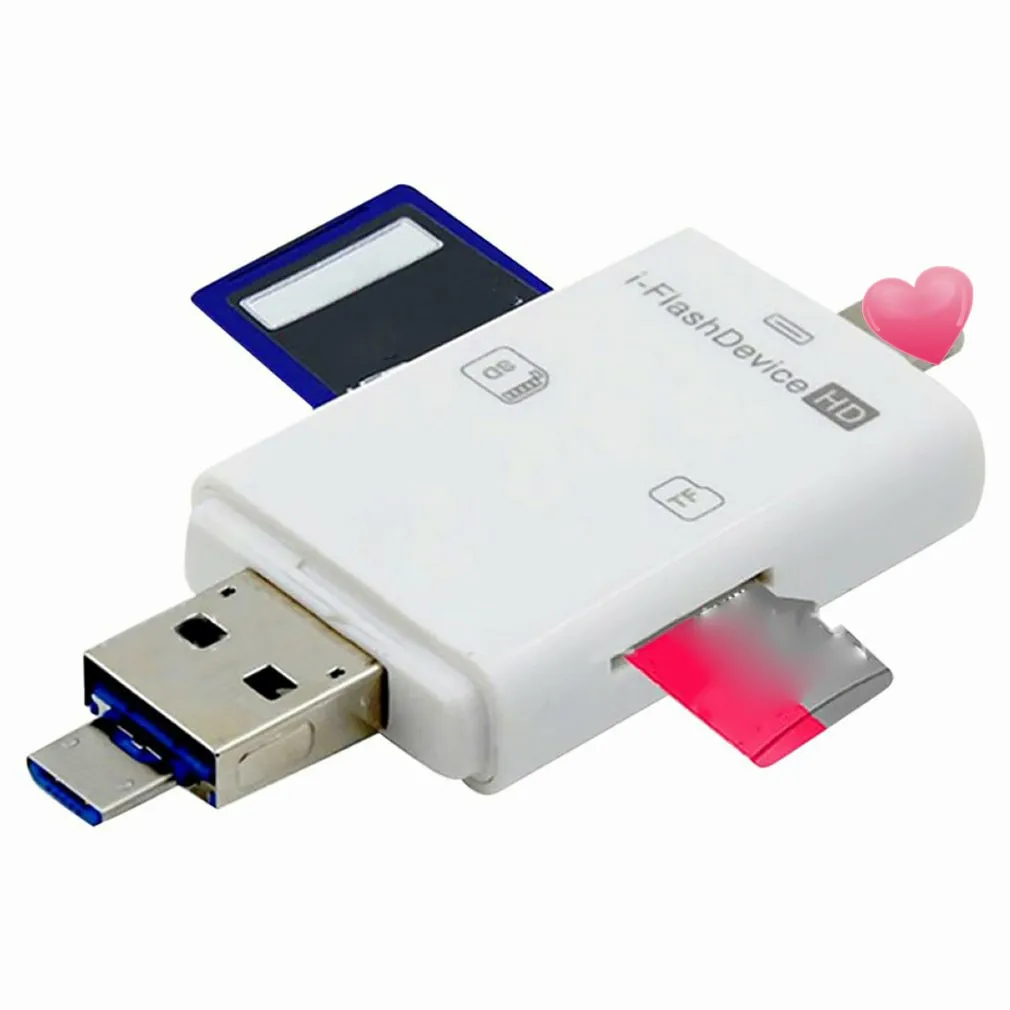 SD кардридер USB 2,0 мини считыватель смарт-карт памяти Micro SD TF кардридер адаптер для iPhone 6/5s Android для фотоаппарата, планшета, ПК