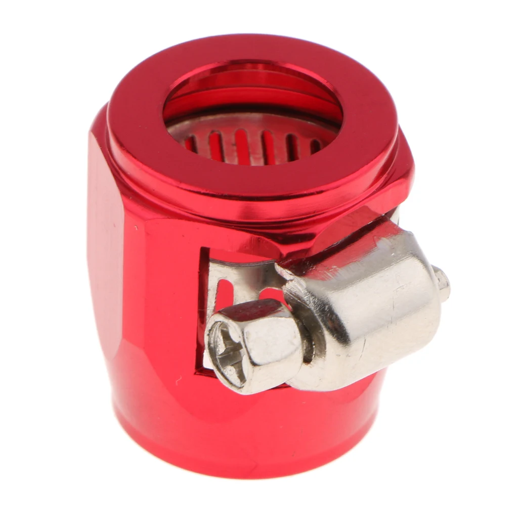 6Pcs 8AN Fuel Line Hose Clamp - Hose End Fitting for Fuel/ Water/ Oil/ Air Line - Aluminum Alloy, Red