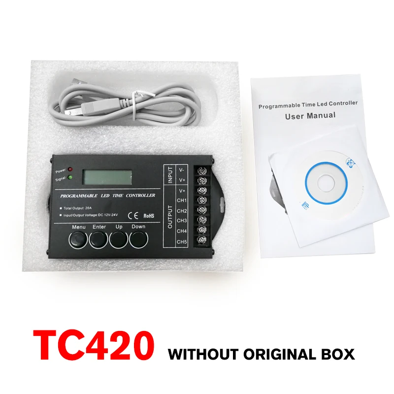 TC420-no box Модернизированный TC420 TC421 программируемый по времени 5 CH выход светодиодный светильник, широко используемый в аквариумах, аквариумах, растениях - Цвет: TC420-no box