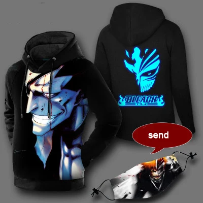 Зимние мужские толстовки BLEACH пуловер аниме мужские толстовки Kurosaki Ichigo Мужской пуловер пальто - Цвет: 5