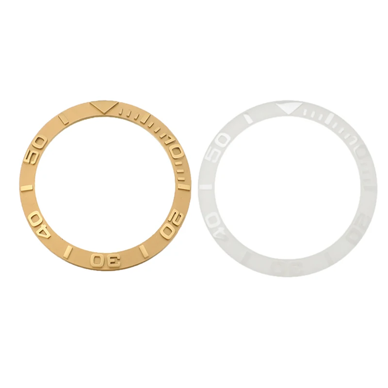 Новые золотистые/белые Сменные аксессуары для часов 38 мм лицевая керамическая