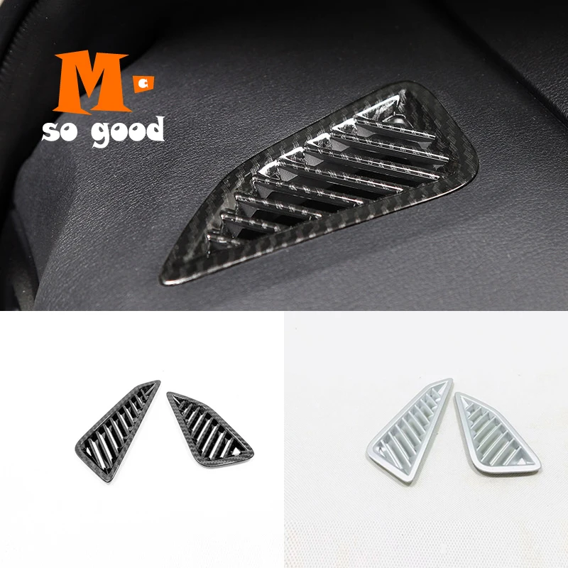 

ABS Carbon Silver For Suzuki Swace 2020 2021 2022 Accessories Car Front Air conditioner Outlet Decoration Sticker Cover Trim