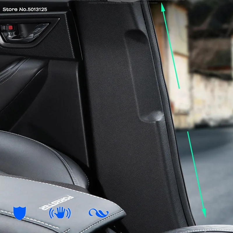 

Car B Pillar Anti-kick Protective Mat Cushion Pad Case Cover Carbon Fiber Leather Stickers For Subaru Forester 2019 2020