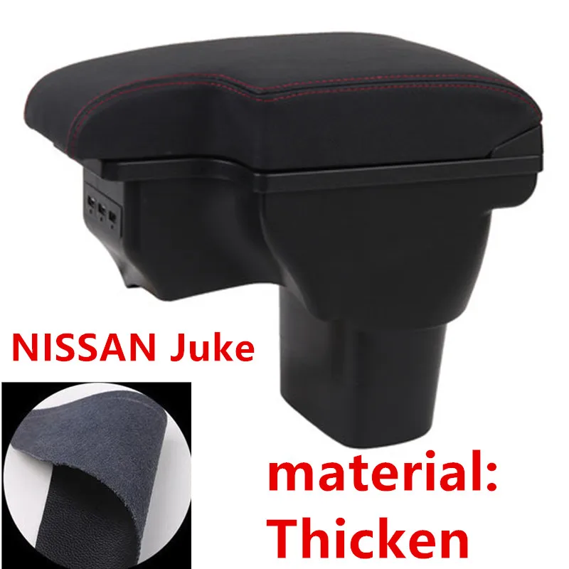 Для NISSAN Juke подлокотник коробка - Название цвета: Red line with usb