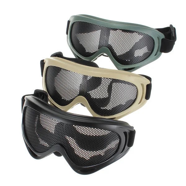 SINAIRSOFT Outdoor Hiking Eyewear Airsoft Tactical Eye Protection Mask Metal Mesh Glasses Camping Hunting Safety Goggle 3 Colors safety goggles,tactical goggles,shooting glasses
