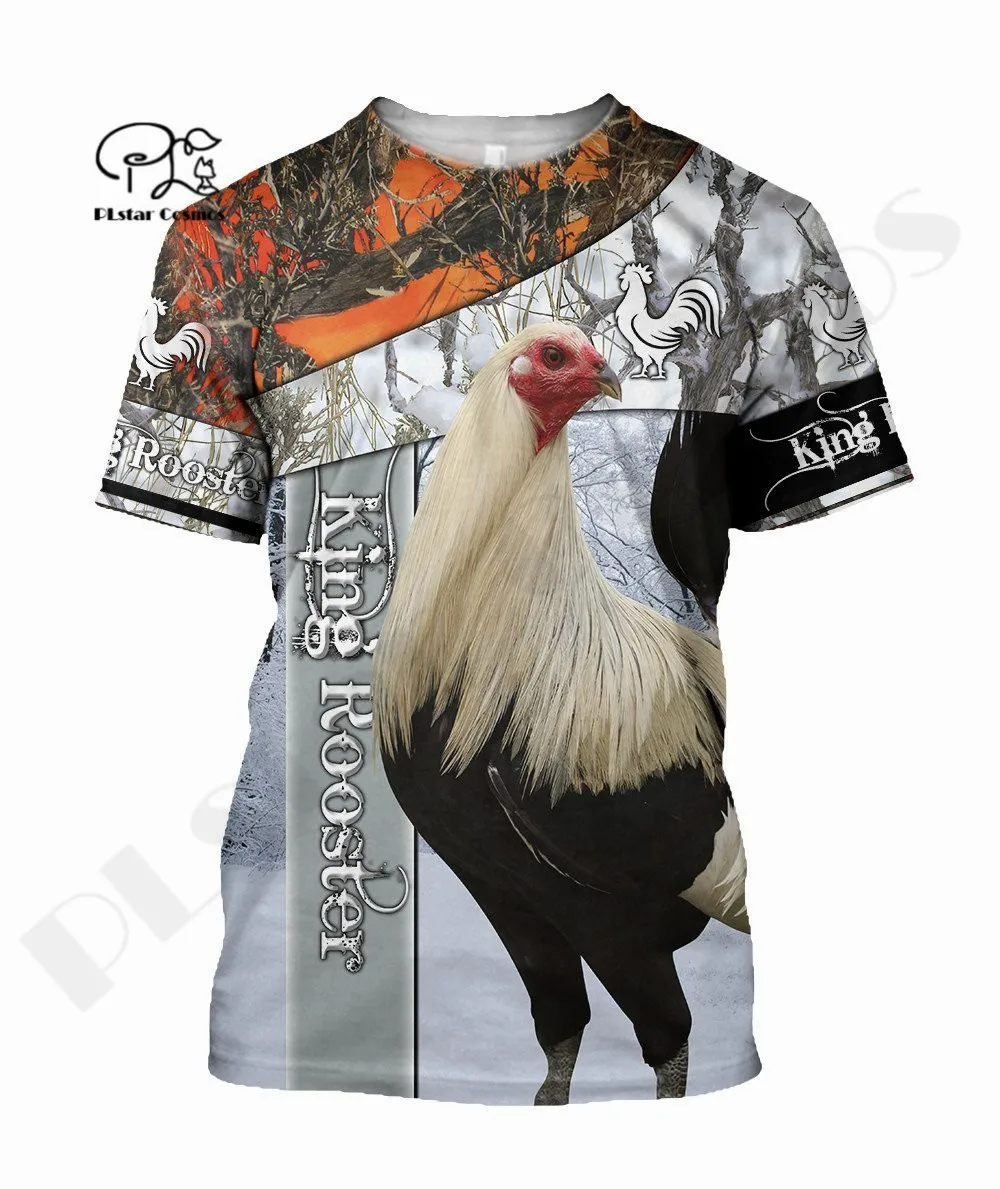 PLstar Cosmos 3DPrint Newest Rooster Animal Flag Art Unique Man/Woman Harajuku Streetwear Casual Funny T-Shirt Short Sleeve Q-2