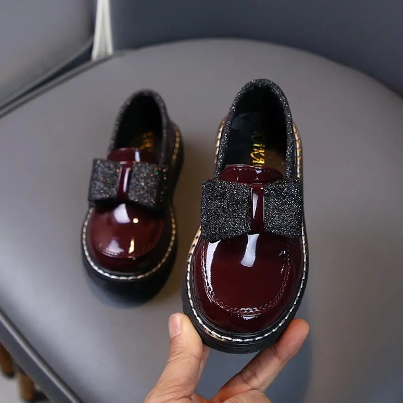 2020 детская повседневная обувь мягкая кожаная спортивная принцессы с бантом