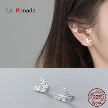 

La Monada Stud Earrings For Women Silver 925 Minimalist Butterfly Fine Women Earrings Jewelry Stud Earrings 925 Silver Insect