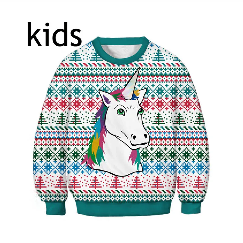 kids horse Одинаковая одежда для всей семьи на Рождество; толстовки с капюшоном для мамы, дочки, папы и сына с милым котенком; одежда для всей семьи - Цвет: kids horse