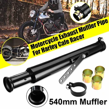 

2pcs 550mm Motorcycle Exhaust Muffler Pipe Cafe Racer Exhaust Tips Tail Tube For Chopper Bobber