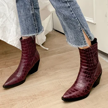 

Lapolaka 2019 Big Size 45 Top Quality Fashion Brand New High Heels Ankle Boots Woman Shoes women's Western Boots Female