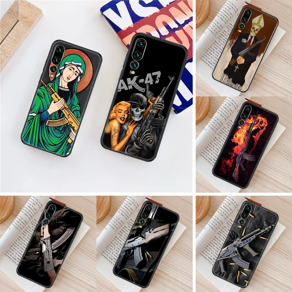 Чехол для телефона AK47 Gun Для Huawei P Mate P10 P20 P30 P40 10 20 Smart Z Pro Lite 2019 черный красивый