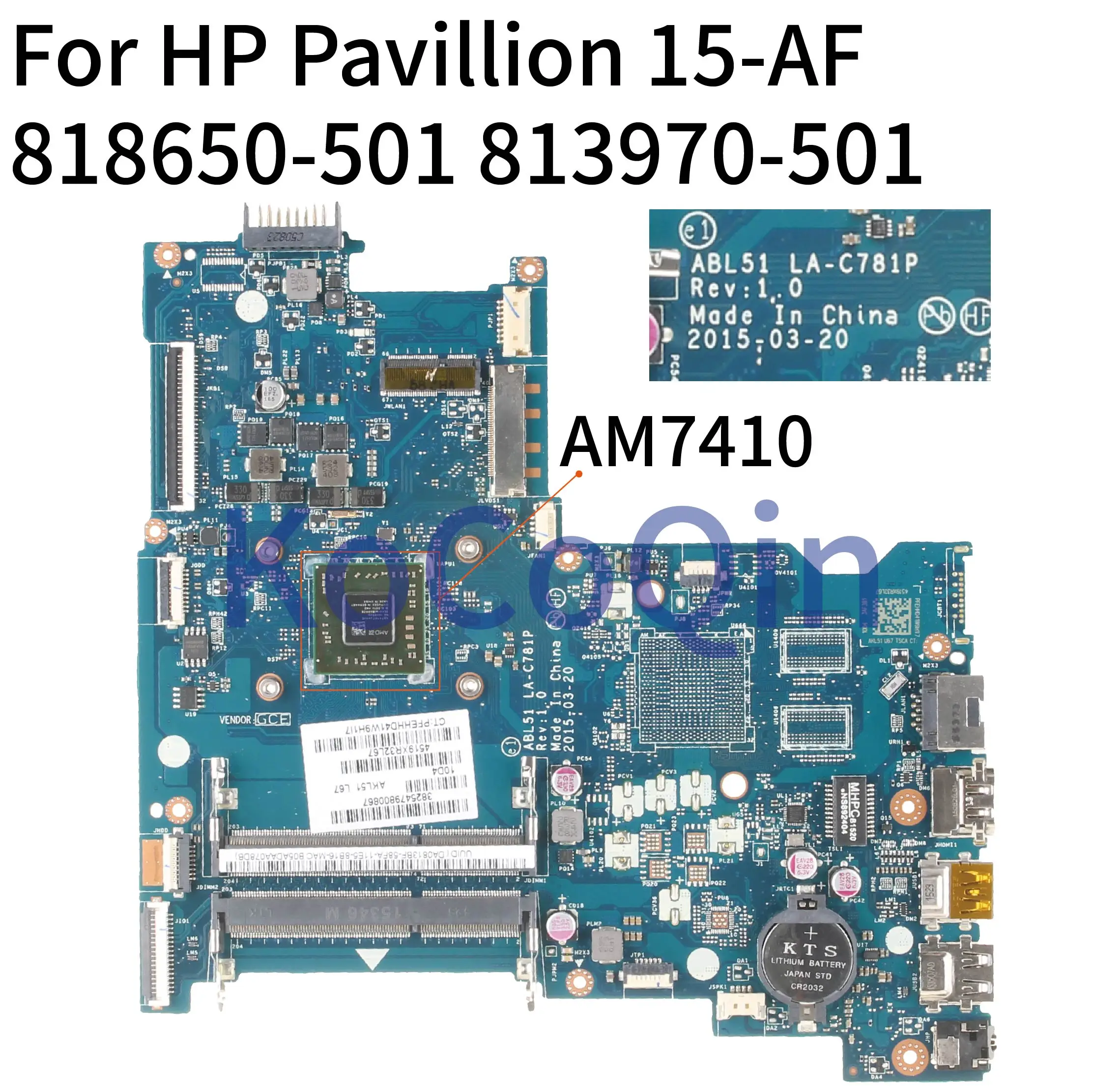 Материнская плата для ноутбука HP Pavilion 255 G4 15-AF материнская 818650-501 813970-501 ABL51 LA-C781P AM7410