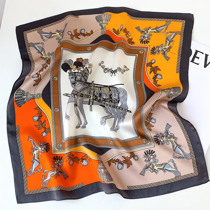 Новый дизайнерский квадратный шарф из 100% натурального шелка с принтом лошадей