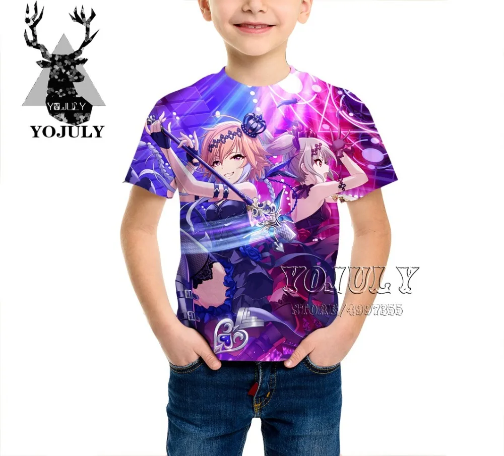 YOJULY/детская одежда Idol Master, Детская футболка с 3d принтом Золушки для девочек и мальчиков Лидер продаж, модные футболки A467