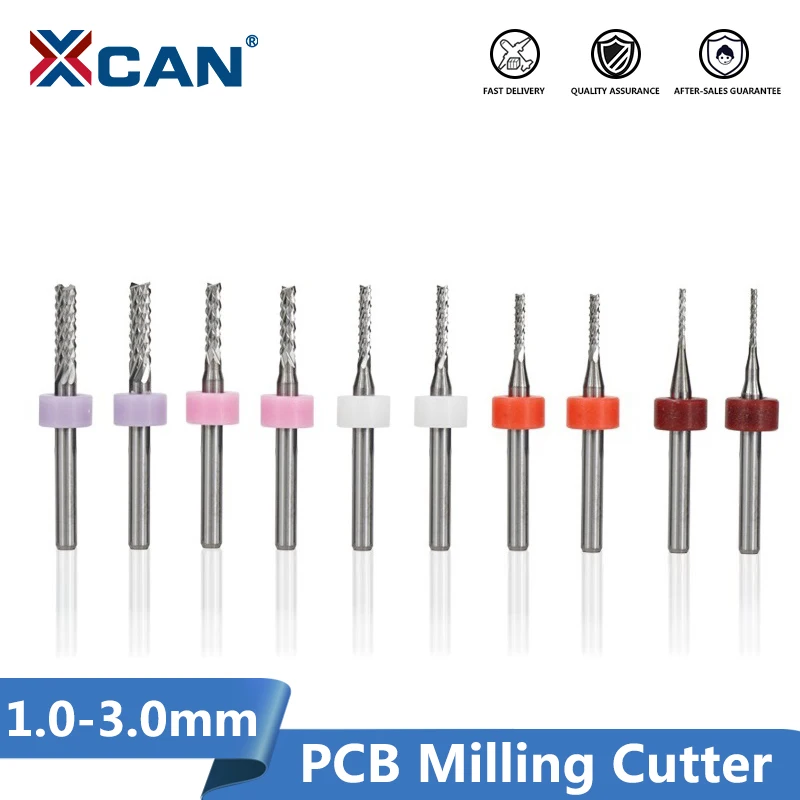 

XCAN 10pcs 1.0-3.0mm Carbide End Milling Cutter Corn Engraving Cutter CNC Router Bits End Mill for PCB Machine