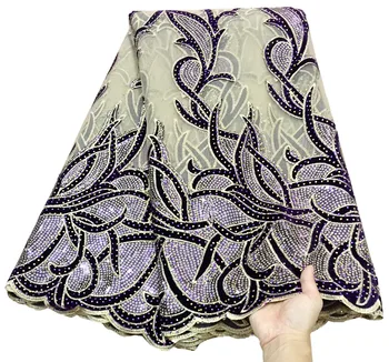 

Nigerian Velvet Lace Fabric With Sequin 2020 high Quality african French Tulle Lace Fabric Best Selling For Woman dress