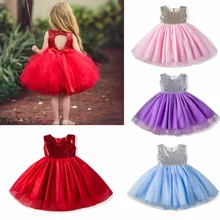Sequins Girls Dress Princess Backless Dress Birthday Party Dresses For Girls Christmas Costume New Year Kids Clothes Tulle Gown