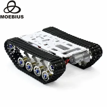 Shock Absorbed Tracked Tank Chassis DIY Smart Car Kit Arduino Remote Robot Platform DIY Robot Parts Education Stem Toy full rc metal tank car chassis all metal structure crawler big size load large obstacle surmounting tank chassis tracked vehicle