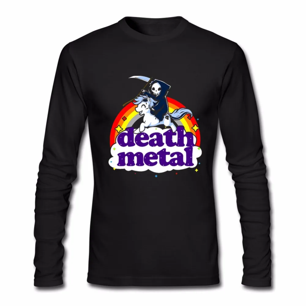 Death Metal Rocker футболка Единорог смерти Футболка мужская Новинка 100% хлопок мужской