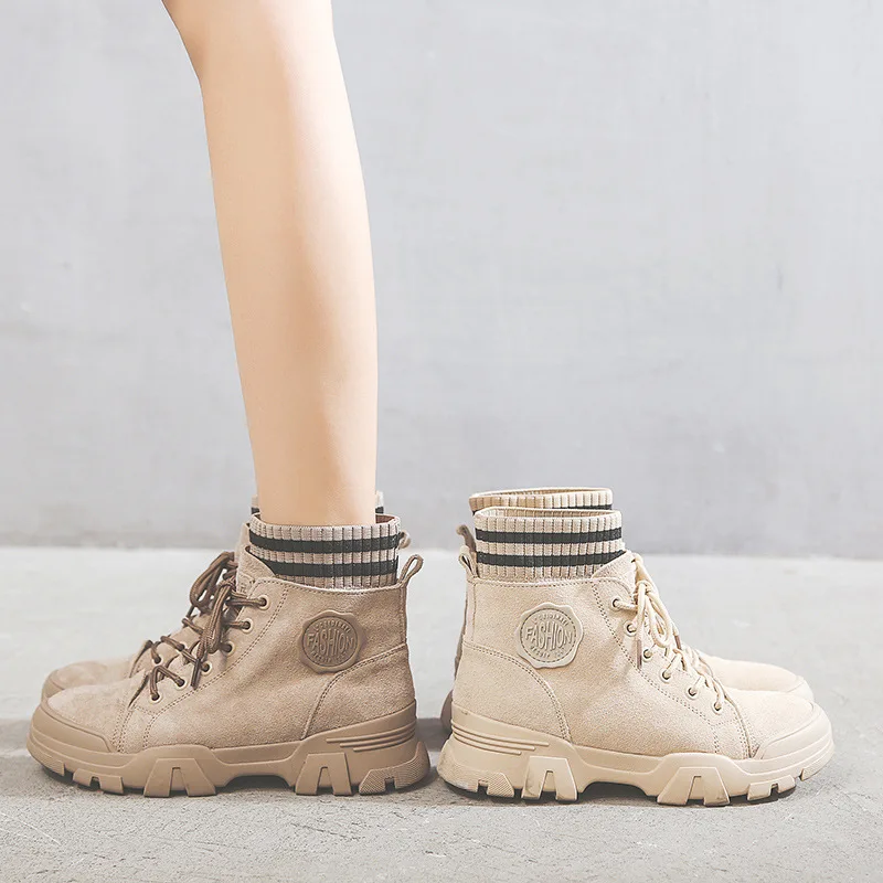 

Autumn & Winter New Style Short WOMEN'S Boots Korean-style Casual Versatile Cotton Boots British Style Hight-top Trend Martin Bo