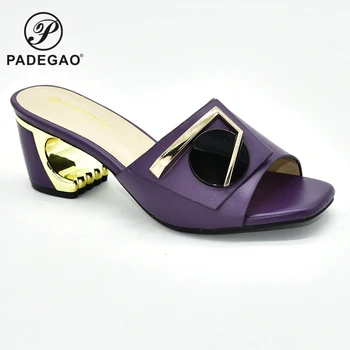 

New Arrival Summer Slippers Decorated with Rhinestone Summer High Heeled Shoes for Women Nigerian Women Party Pumps High Heels