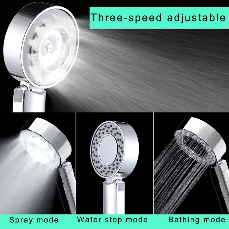 

3 Stage Magic SPA Shower Head Bathroom Energy Water Saving Showering Head PR Sale