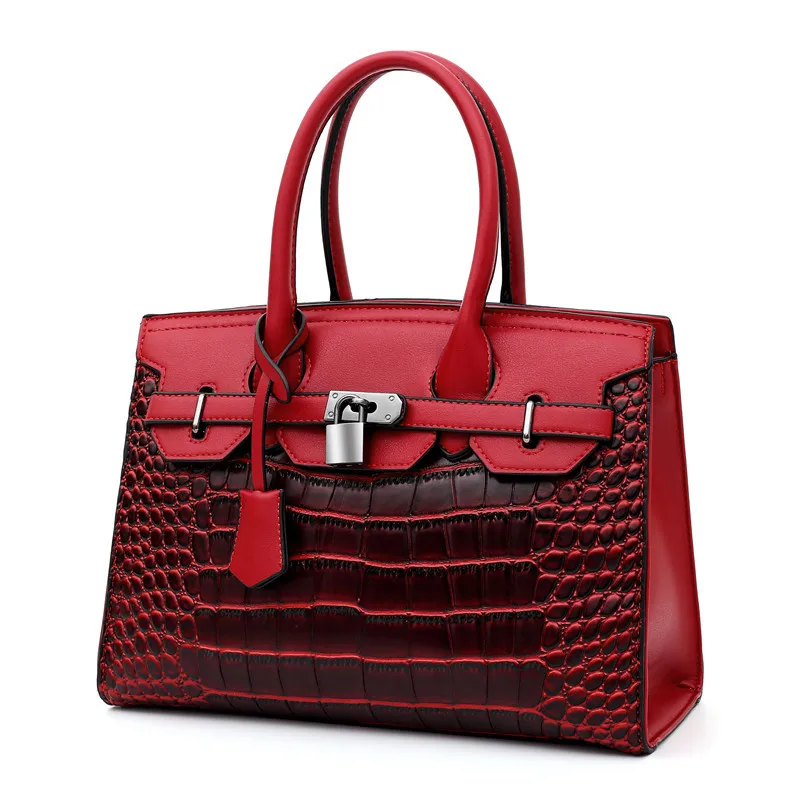 New Style Bag Women's 2019 Crocodile Pattern Fashion Handbag Versatile Women's Large Bag Lock Crossbody Bag Bags on AliExpress