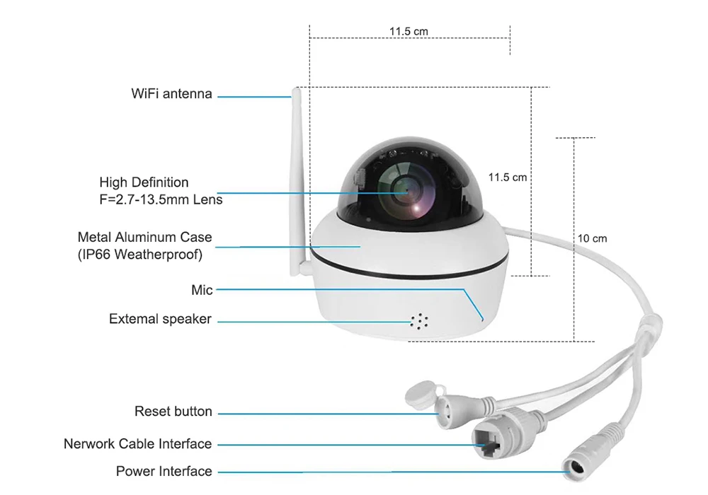 portable cctv camera Anpviz 5MP PTZ Wifi IP Camera Outdoor 5X Zoom Wireless Security CCTV Camera Two-Way Audio Mic-Speaker IR 30m IP66 CamHi H.265 surveillance camera system