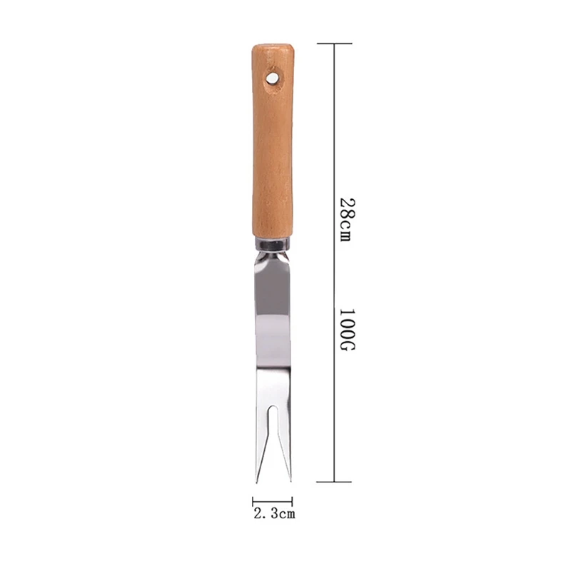 

Home Manual Weeder Wood Handle Metal Fork Seedling Transplanter Digging Puller Weeding Tools for Garden 28Cm