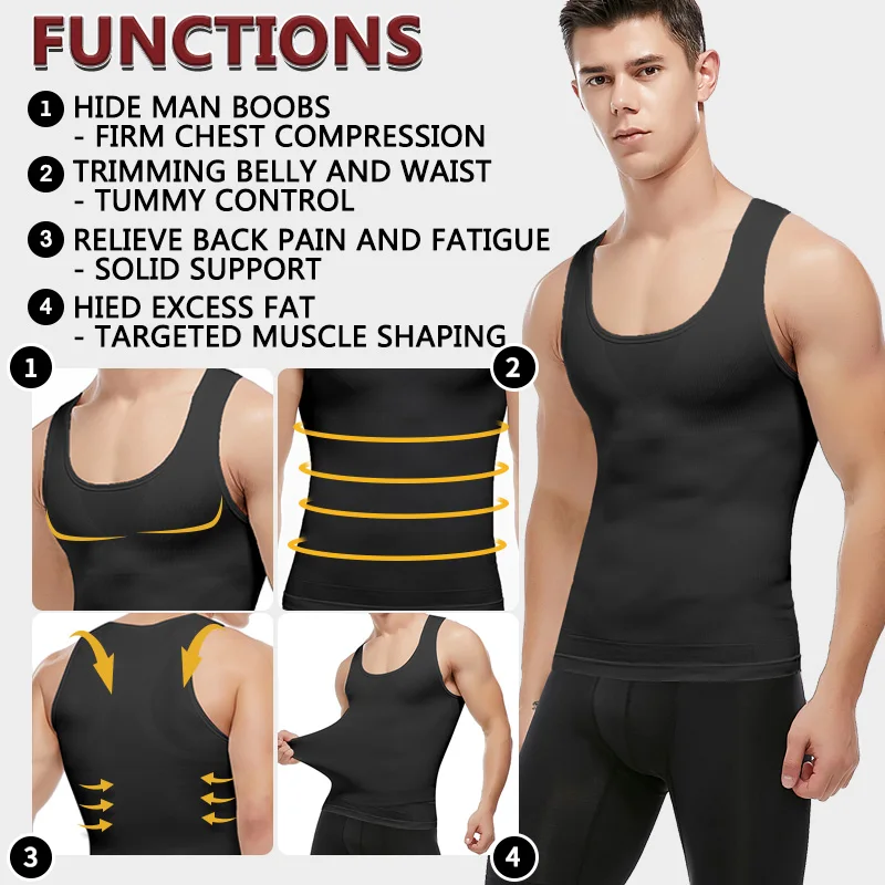Men Slimming Body Shaper Belly Control Shapewear Man Shapers Modeling Underwear Waist Trainer Corrective Posture Vest Corset