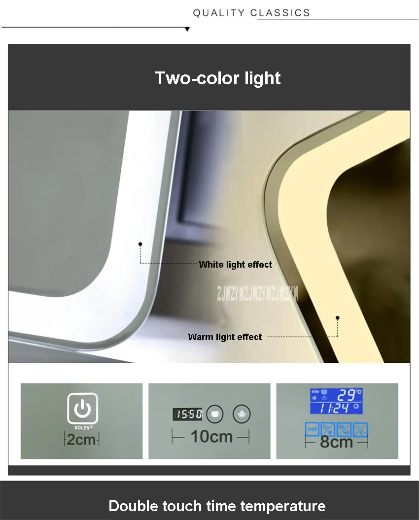 CTL305 Smart Bathroom Mirror Modern Simple Hotel Rounded Corner Wall-mounted Touch Screen Led Light Mirror 110V/220V(700*900mm