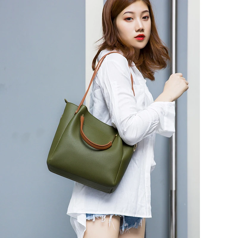 

Ansloth Shoulder Bag For Women Brand Design High Capacity Bucket Bag Luxury Handbag Multifunctional Bag Totes Bag Ladies HPS949