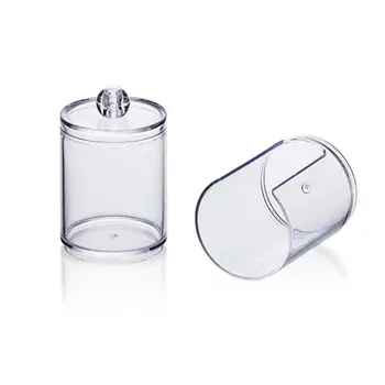 

2-Layer Cosmetic Storage Box Cotton Swabs Storage Holder Box Transparent Makeup Case Cosmetic Container Cotton Pads Organizer
