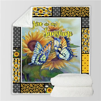 

Beautiful butterfly Print Double Velvet Home Sofa Watching Blanket Sherpa blanket For Beds Warm Fleece Camping Blanket Quilt