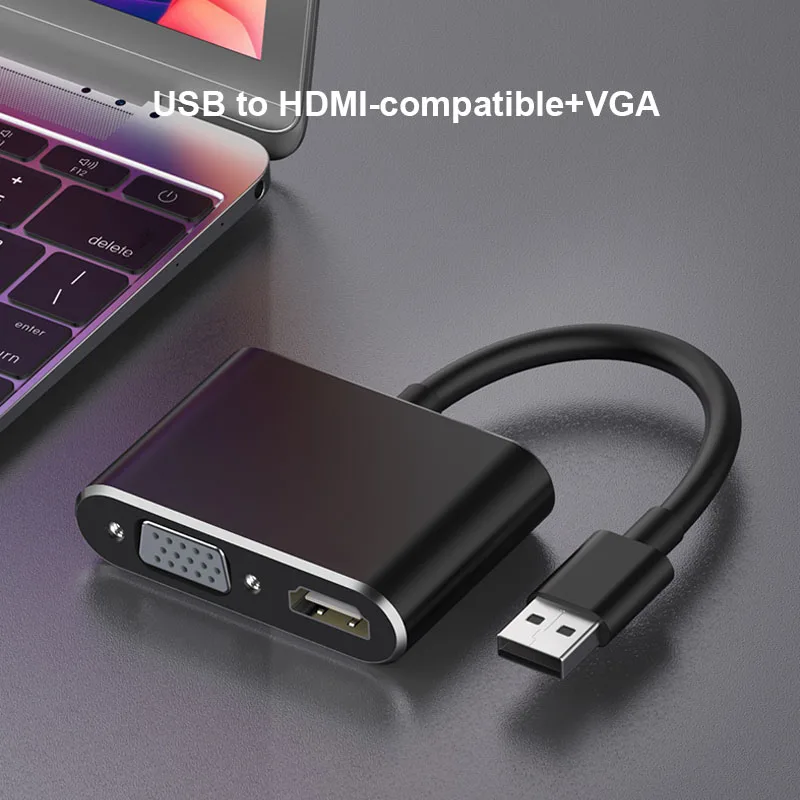 Переходник VGA Basix USB 3 0/HDMI 4K HD мультидисплей 2 в 1 для ОС Windows 7/8/10 | Электроника