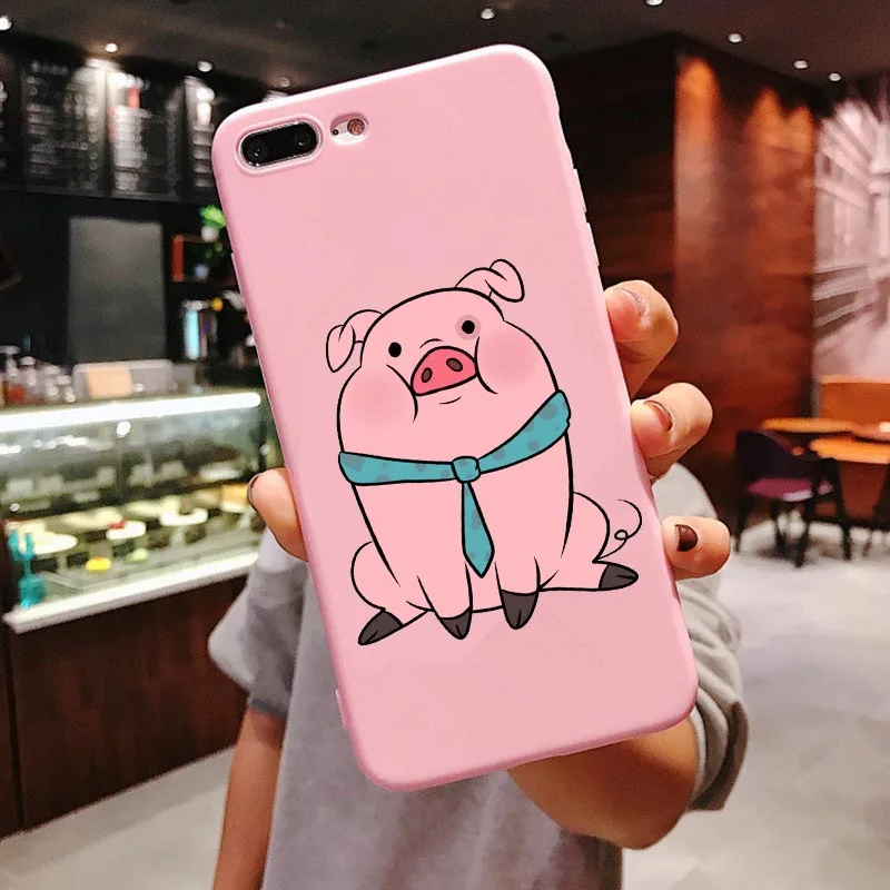 PINK TPU Мэйбл Гравити Фолз мультфильм Животные СВИНЬЯ Розовый Мягкий ТПУ чехол для iPhone X Xs 6 6s 7 8 Plus XR XS MAX силиконовые чехлы для телефонов Coque - Цвет: PINK TPU