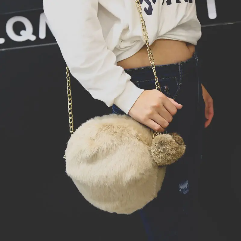 

Winter New Style tu mao bao Europe And America Fashion Carrying pi cao bao Shoulder Furry Bag WOMEN'S Bag