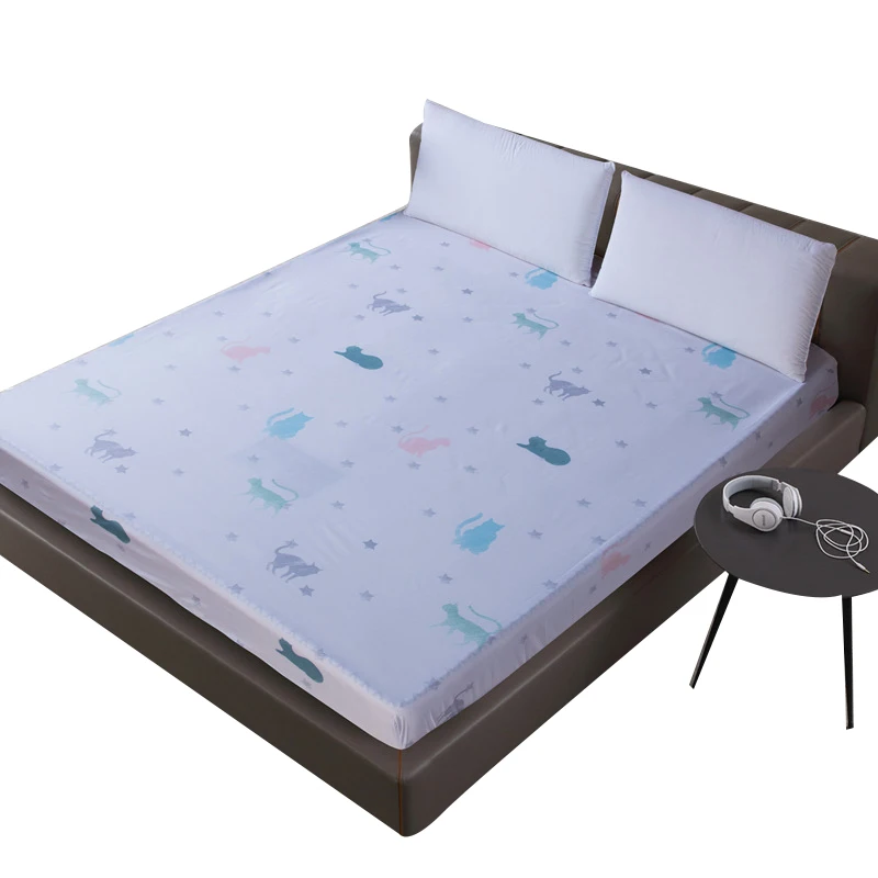 

Waterproof Printing Bed Mattress Cover Waterproof Mattress Protector Pad Fitted Sheet Separated Water Bed Linens with Elastic