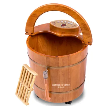 

Oak Bubble Foot Barrel Barrel Foot Bath Barrel Washing Footbath Footbath Automatic Heating Household Electric Massage Foot Bath